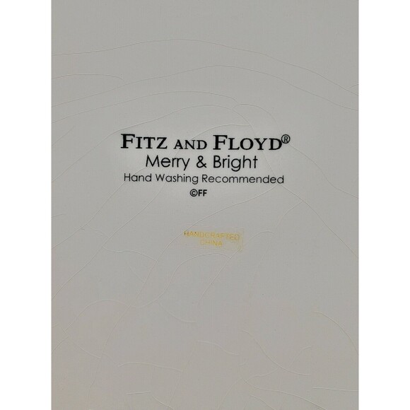 Fitz and Floyd Merry & Bright Christmas Santa Canape Plate 29-101 Cookie Plate - Picture 3 of 12